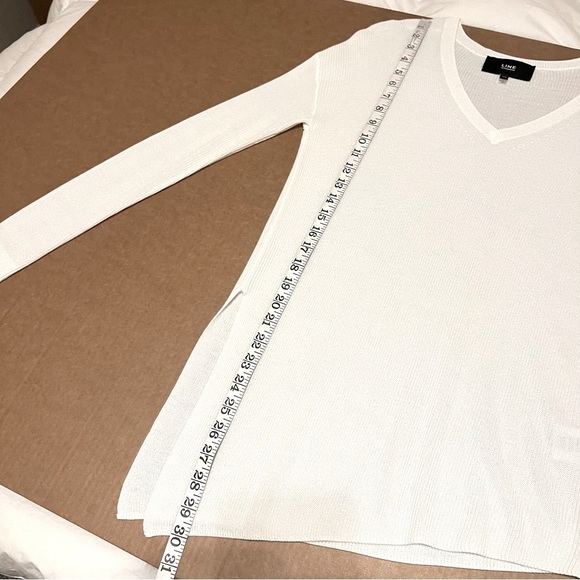 LINE Asymmetric pullover sweater, lightweight cashmere/viscose blend, cream, S - Picture 6 of 15